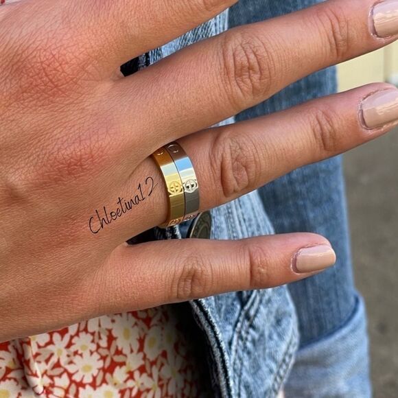 NEW GOLD OR SILVER SCREW RING LOVE RING DESIGNER INSPIRED LOVE RING - Picture 11 of 12